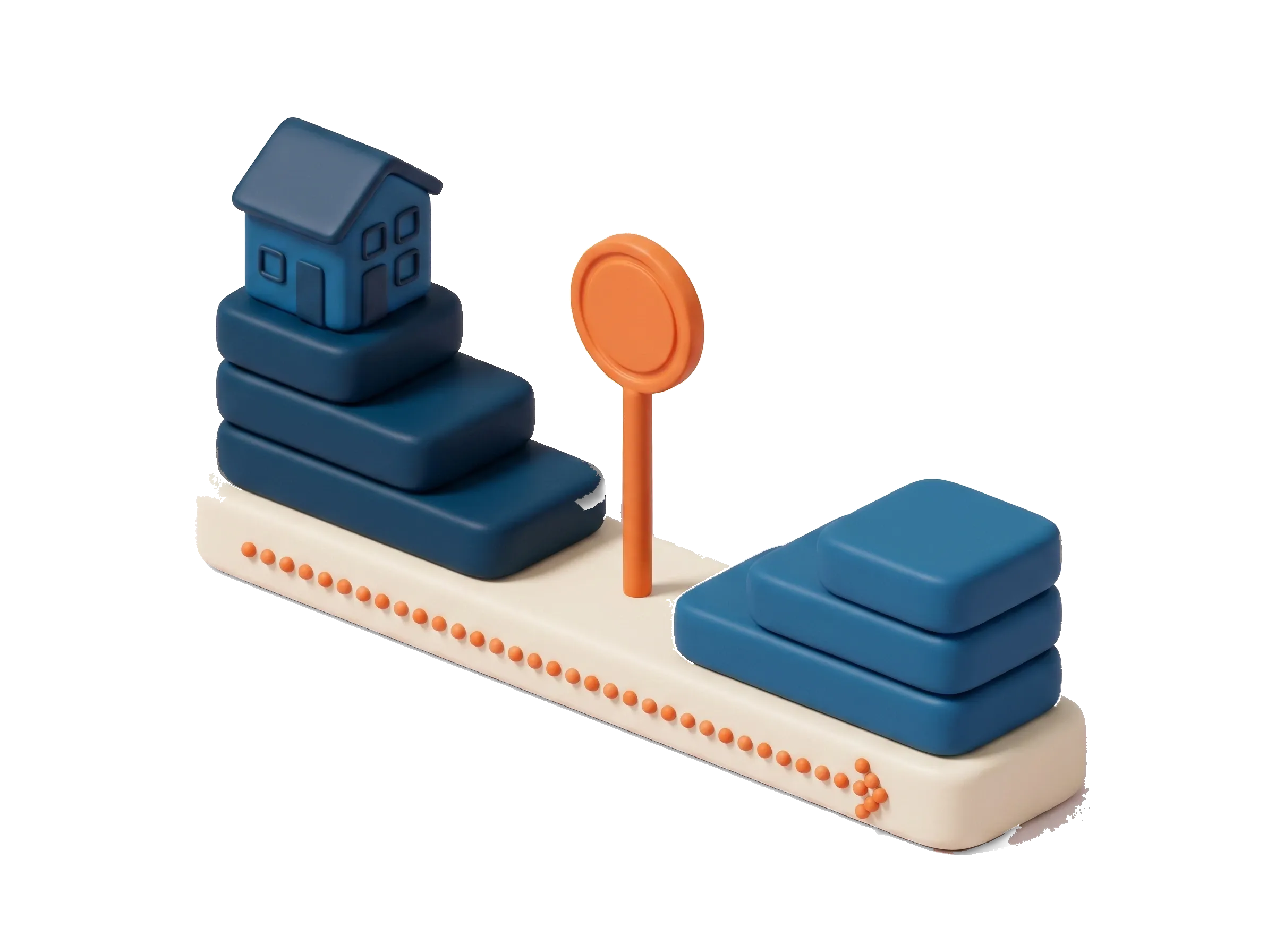 A rising stack of property gains split by an orange marker post, showing growth earned before the 2027 capital gains tax valuation staying under the old rules